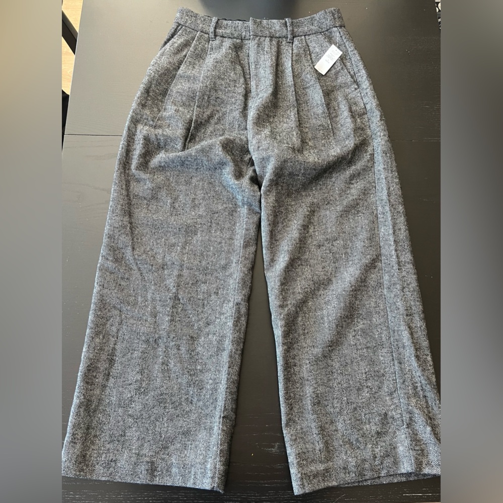 Gray Wide-Leg Trousers